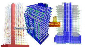 سیستم دوگانه بتنی و فولادی - سیستم دوگانه قاب خمشی و مهاربندی - سیستم دوگانه قاب خمشی و دیوار برشی در Etabs